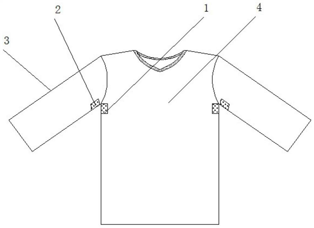 Garment with ventilating underarm structure and production method thereof