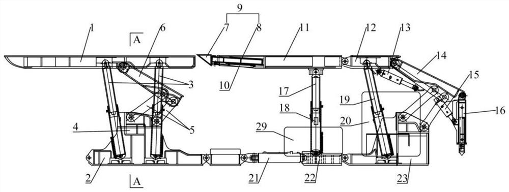 Lag working face end top coal caving hydraulic support