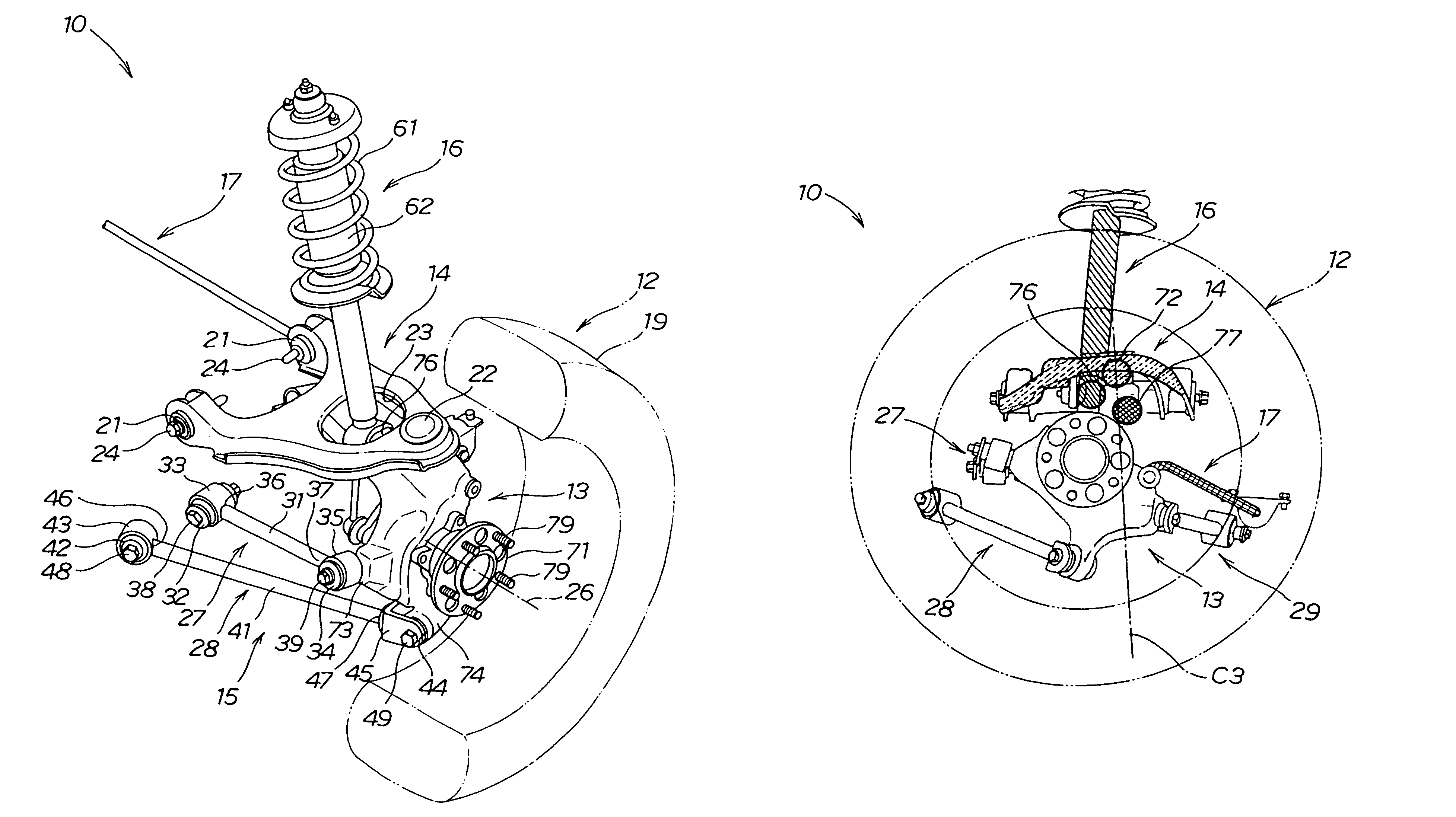 Vehicular suspension device