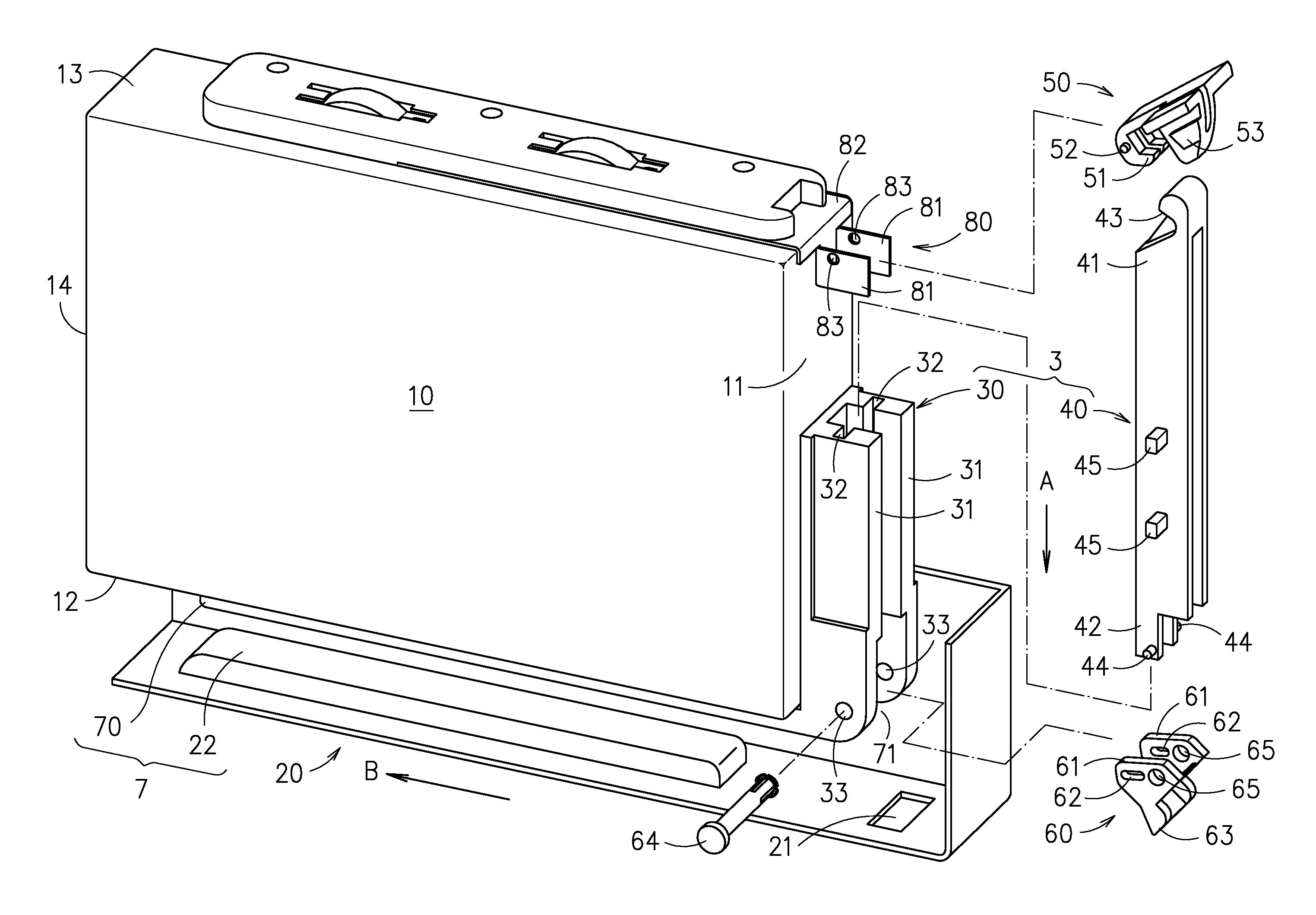 Extracting and installing structure for electrical device