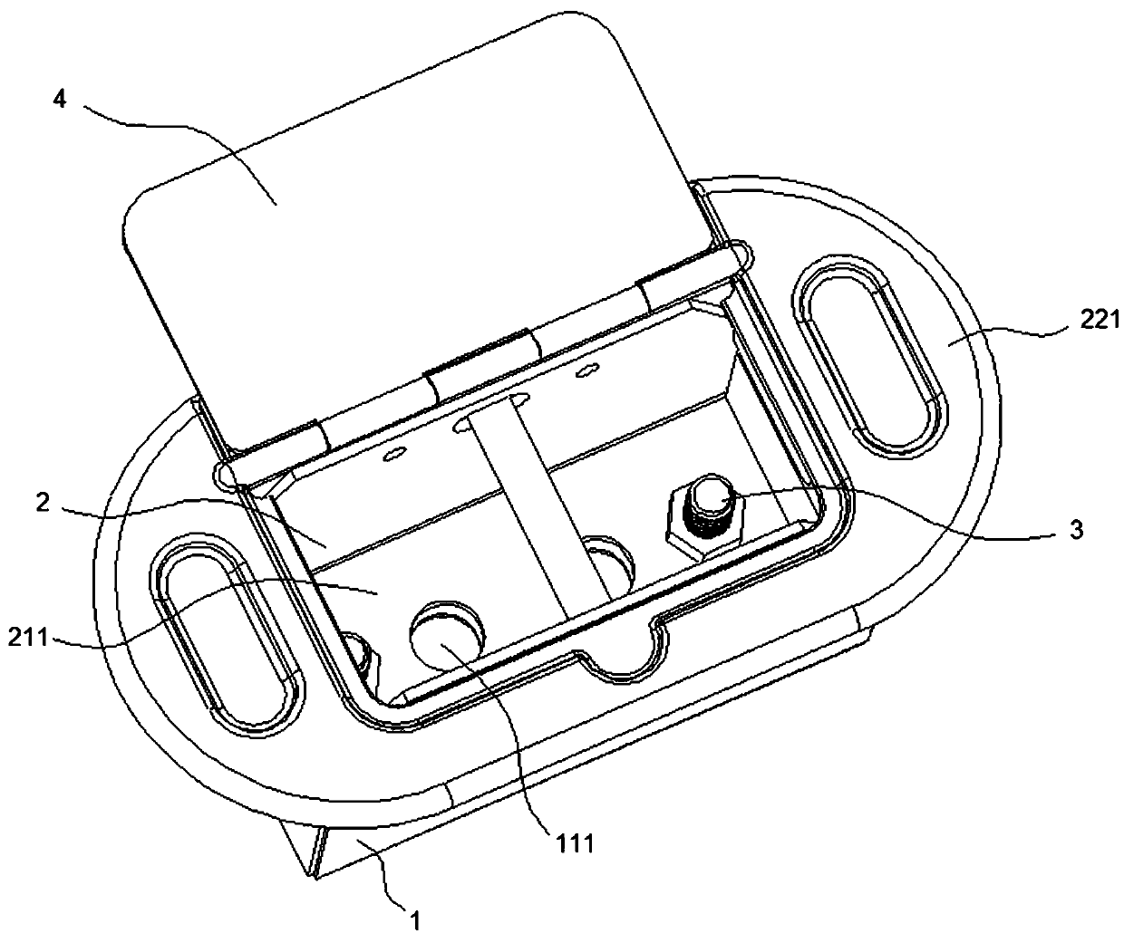 Buried structure of ground hook lock