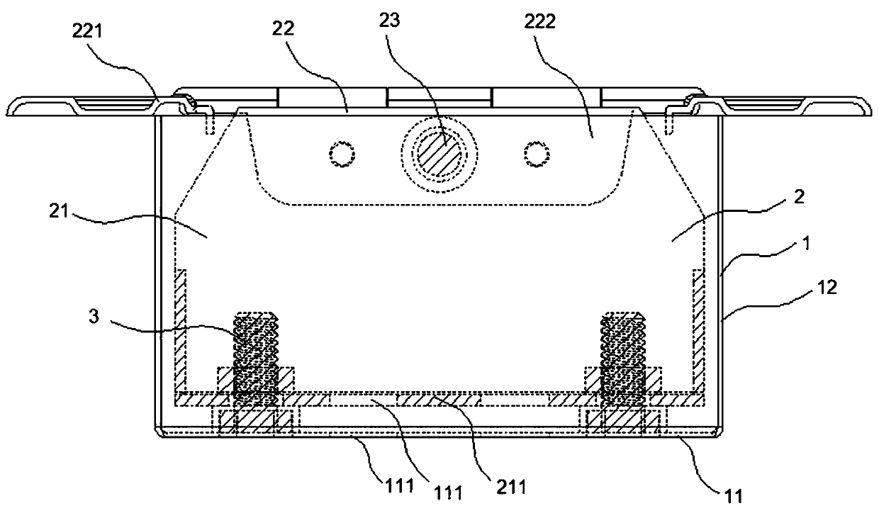 Buried structure of ground hook lock