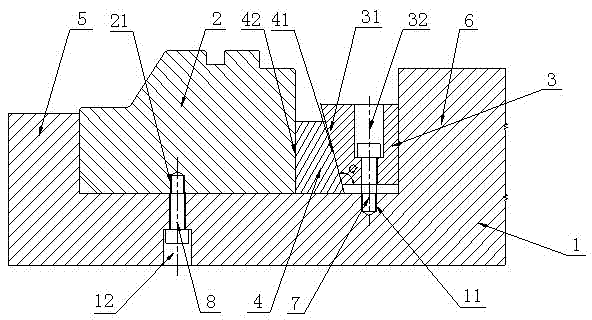 Die insert fixing structure