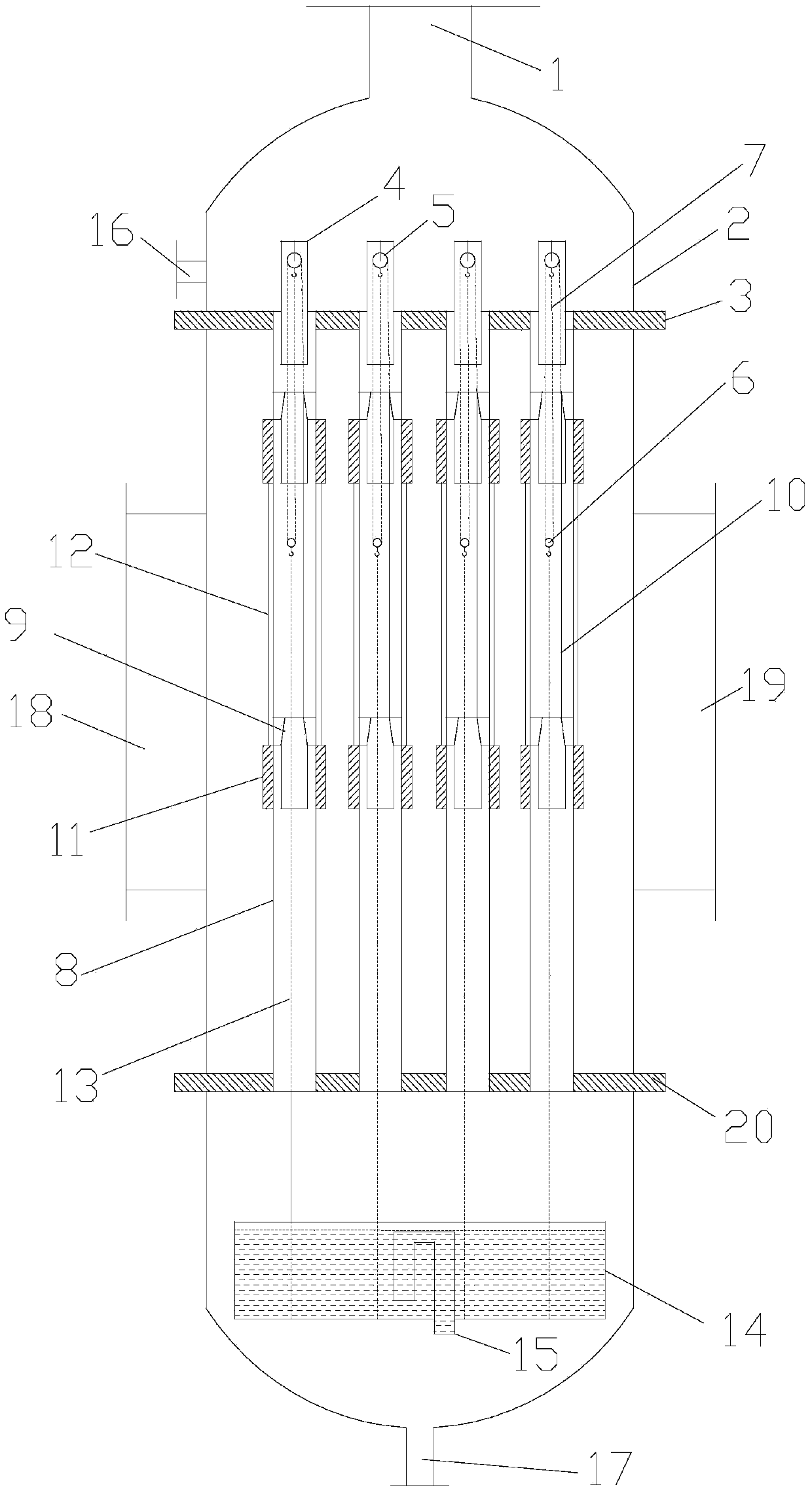 Inter-pipe redistributed film generation device capable of automatically cleaning away smoke dirt outside pipe