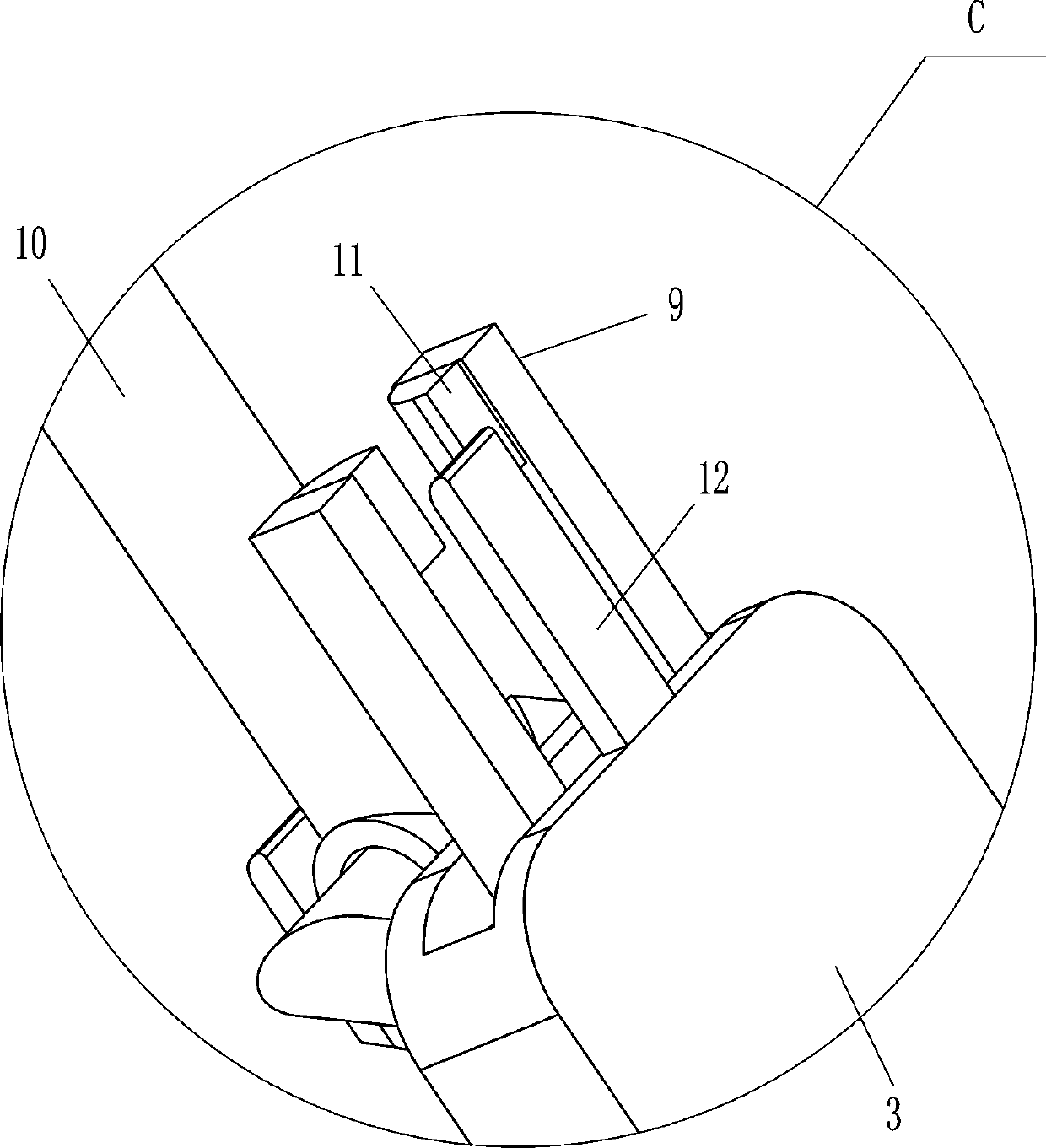 Shot hole periphery loose ballast clearing device for detonation