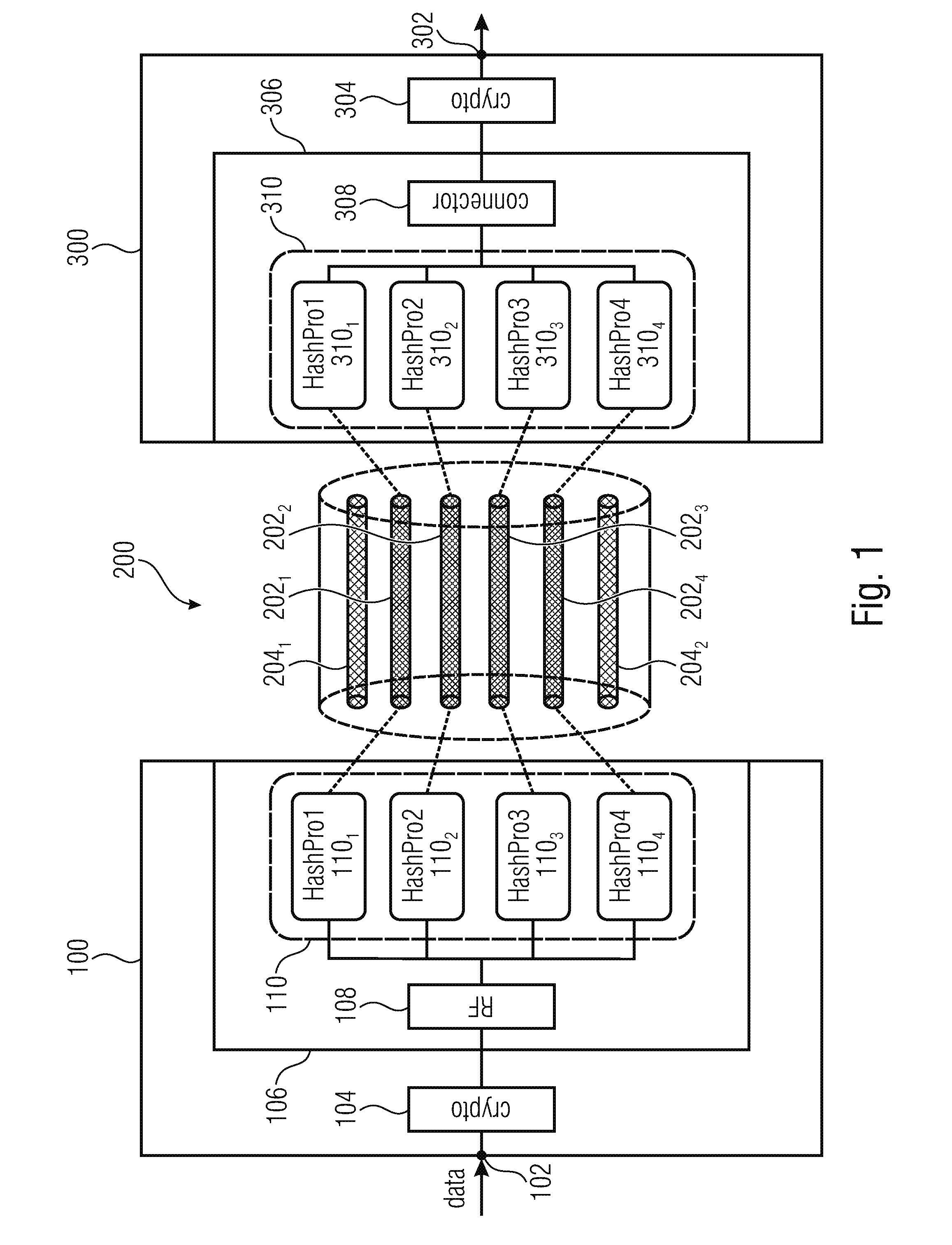 Encoder, decoder, system and method for transmitting encrypted data