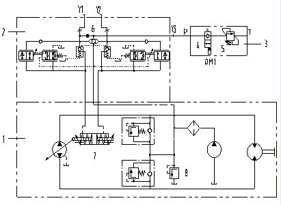 Hydraulic system used for revolving jogging control on crawler crane