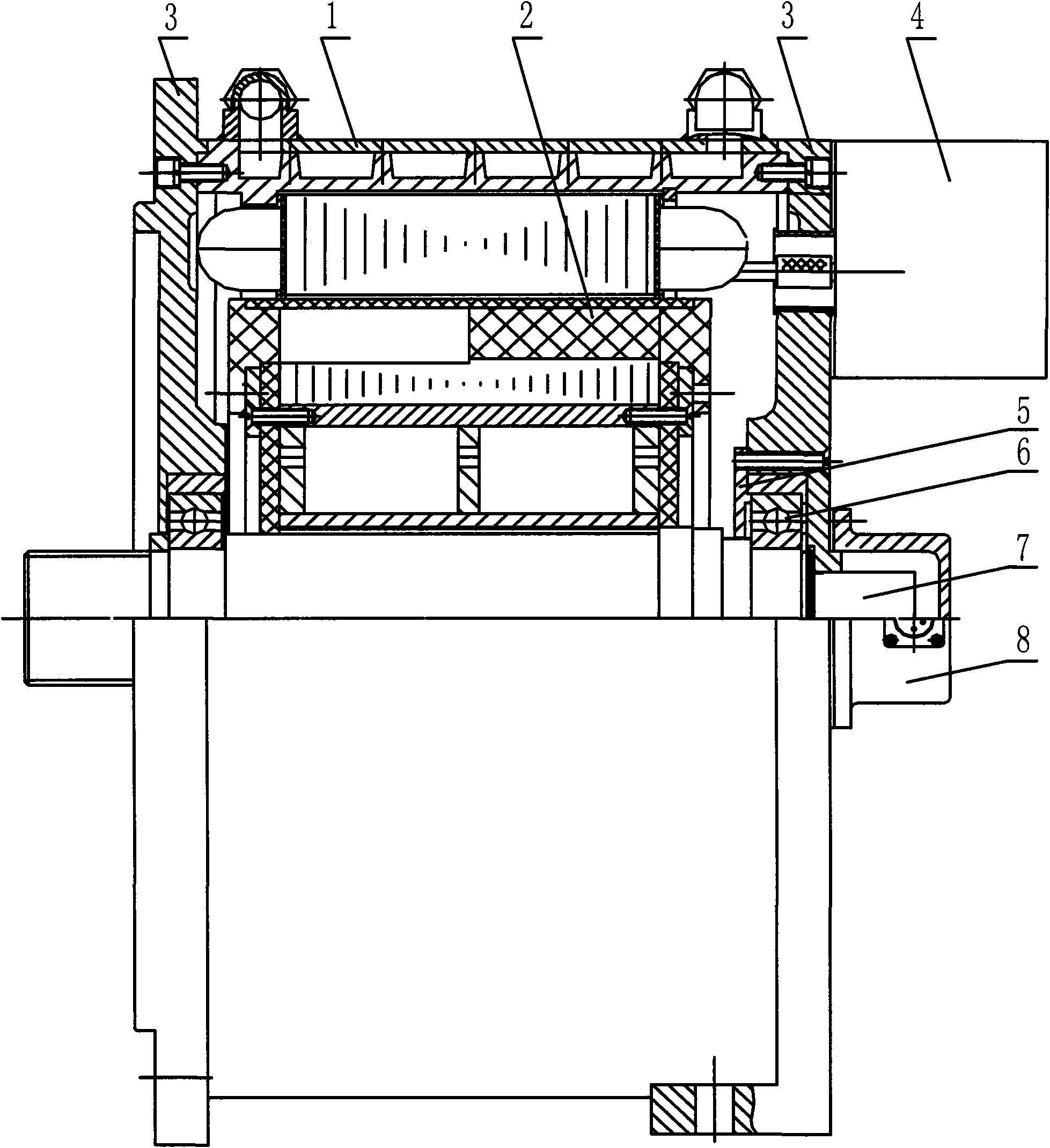 Three-phase water-cooling permanent magnet synchronous motor