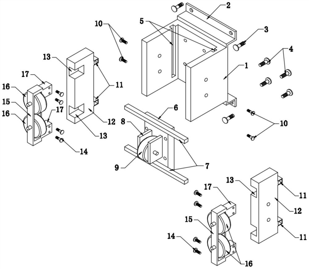 Elevator integrated roller guide shoe bracket and installation method thereof