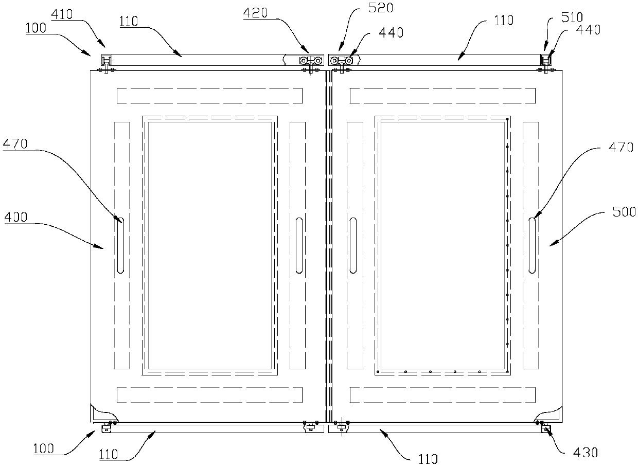 Cabin door used for part washing cabin and part washing cabin