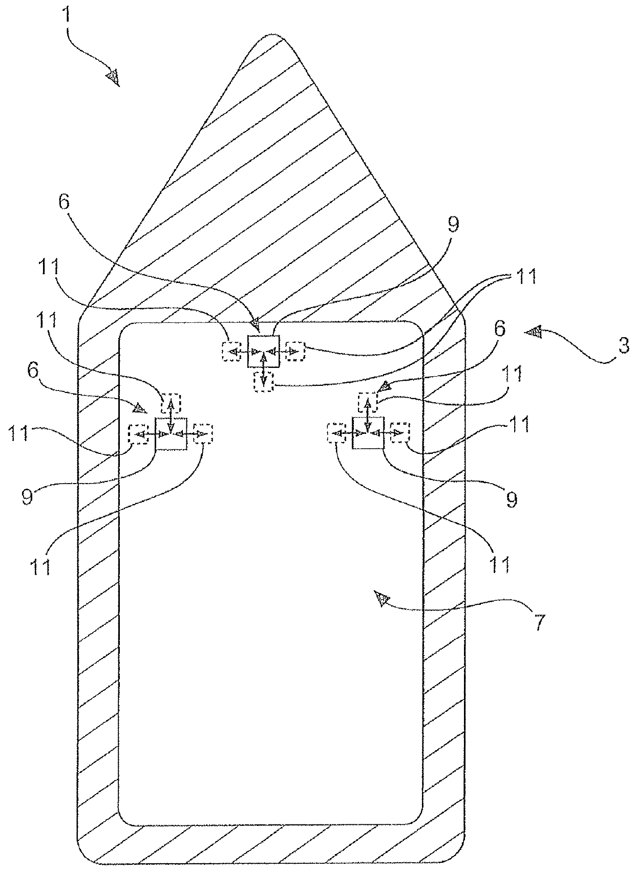 Ship having an opening for removing a power supply system