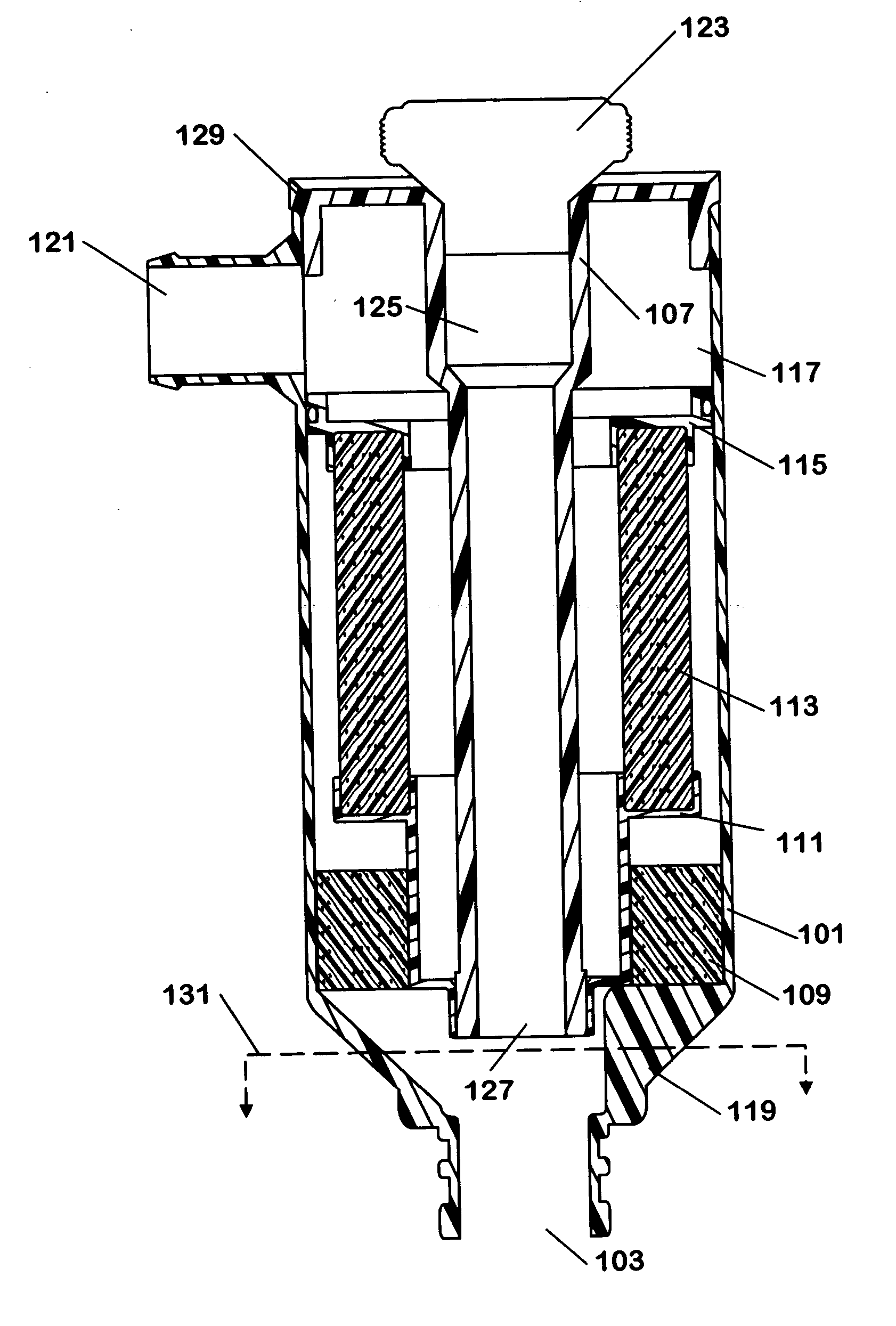 Combined filter and fill tube