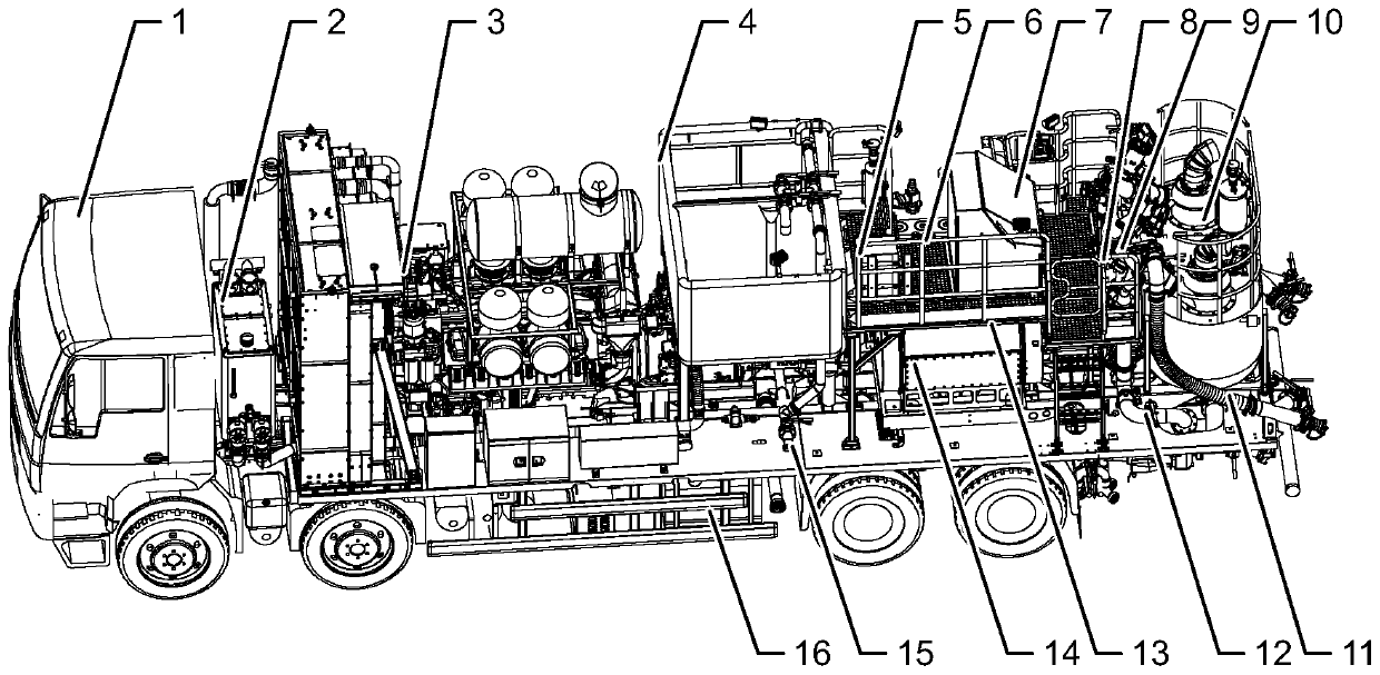 Novel ultra-large-displacement ultrahigh-pressure well cementing equipment