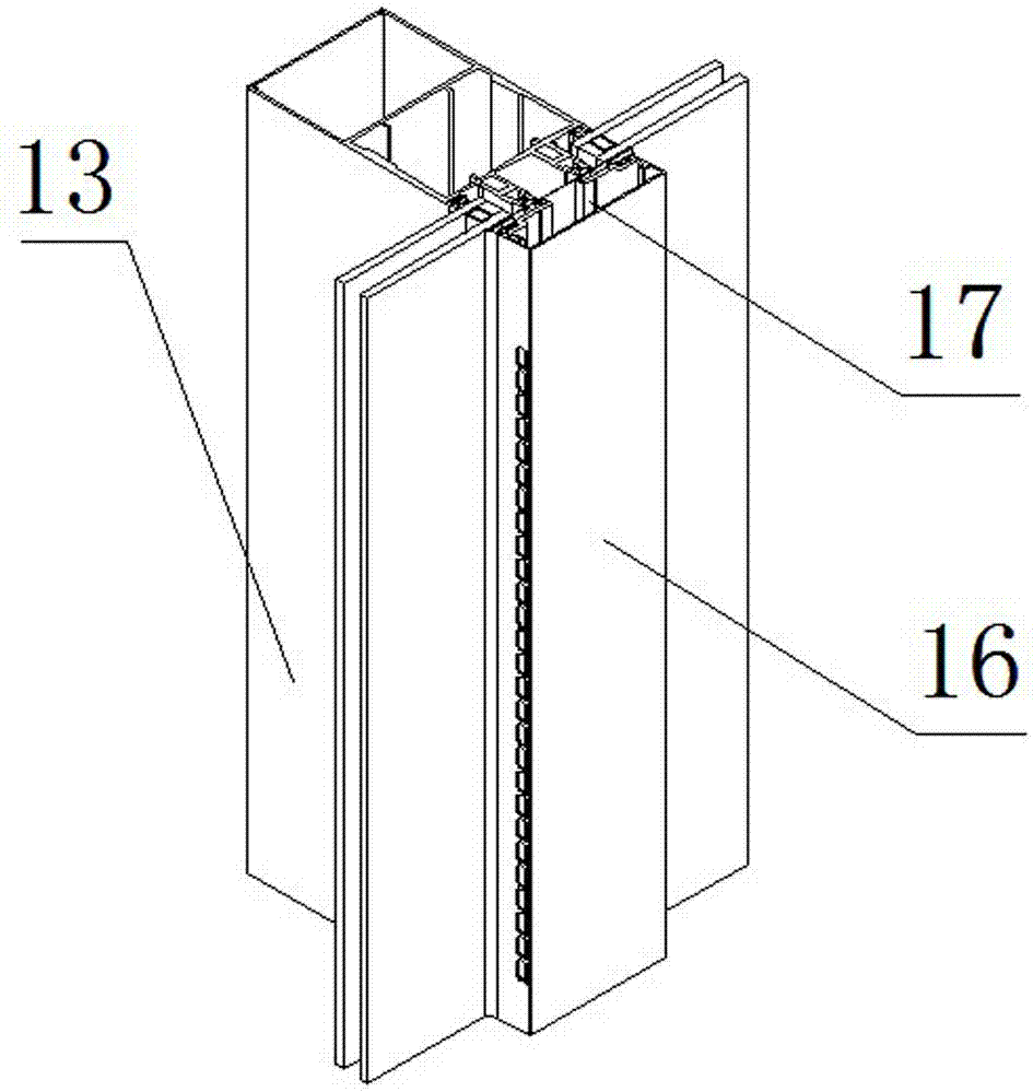 Vertical keel integrated power ventilation exposed frame curtain wall