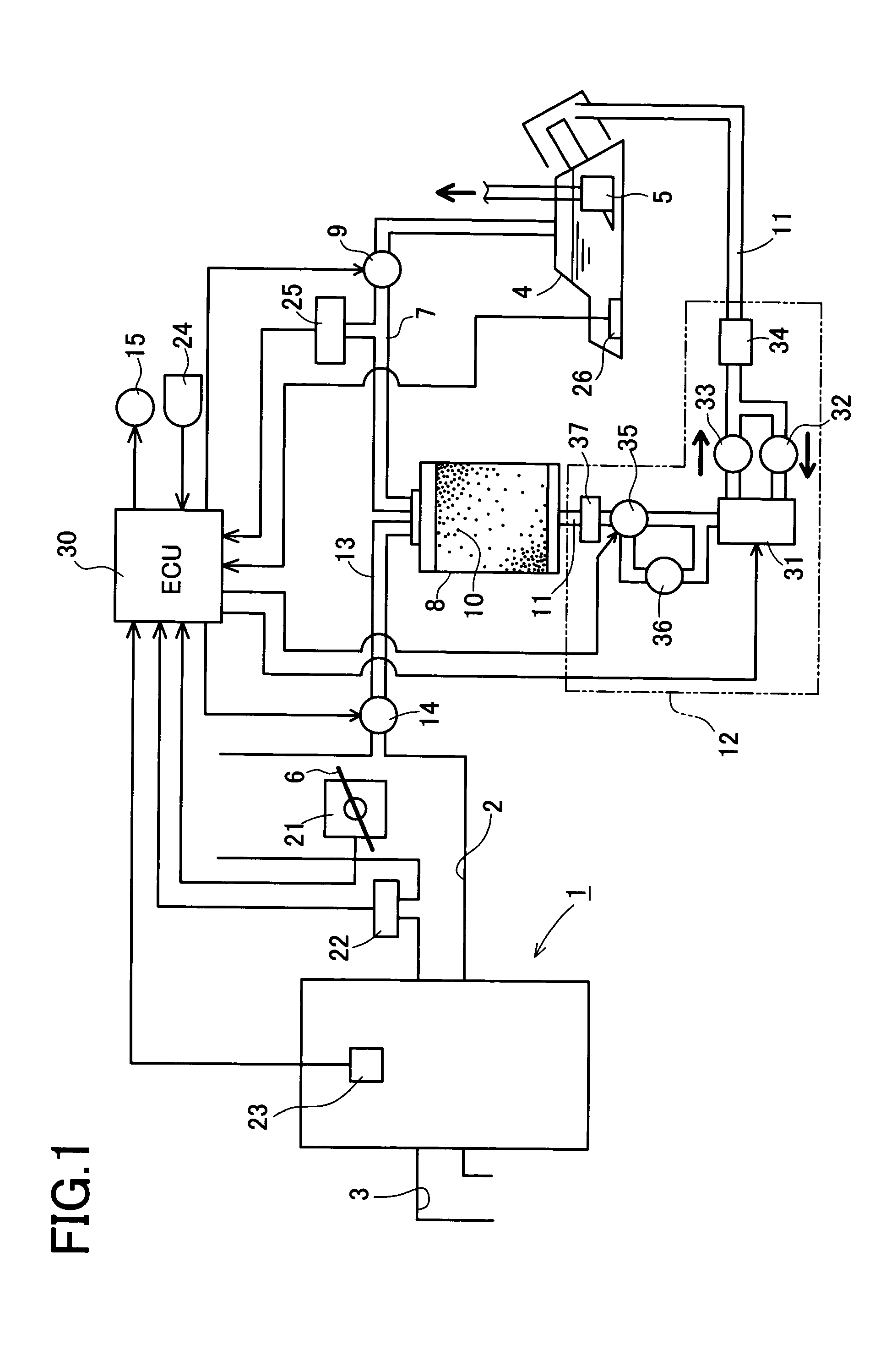 Failure diagnostic system for fuel vapor processing apparatus