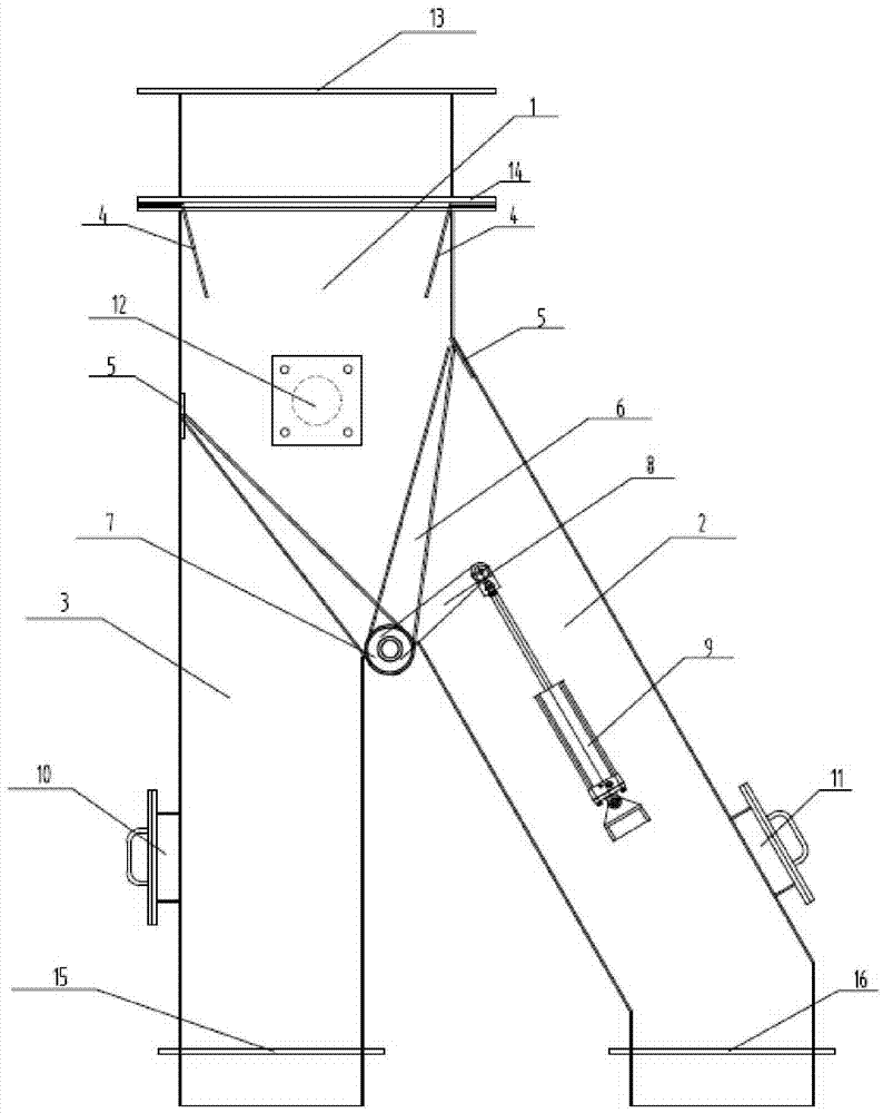 Multi-channel half-dry sludge switching device and sludge conveying system comprising same