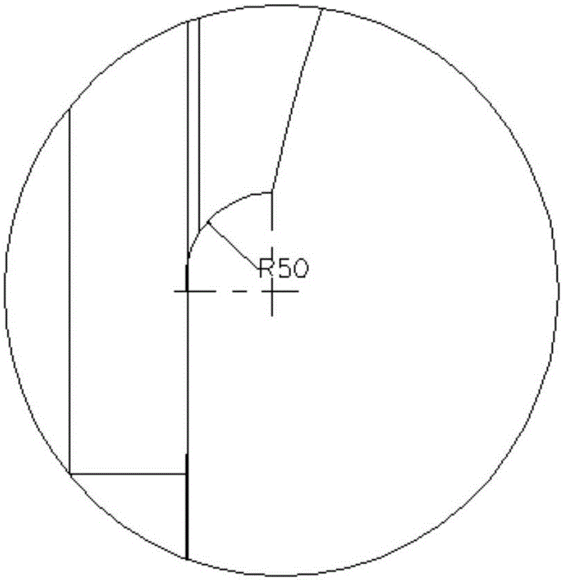 Machining method and tool for R groove in guide plate of marine diesel frame