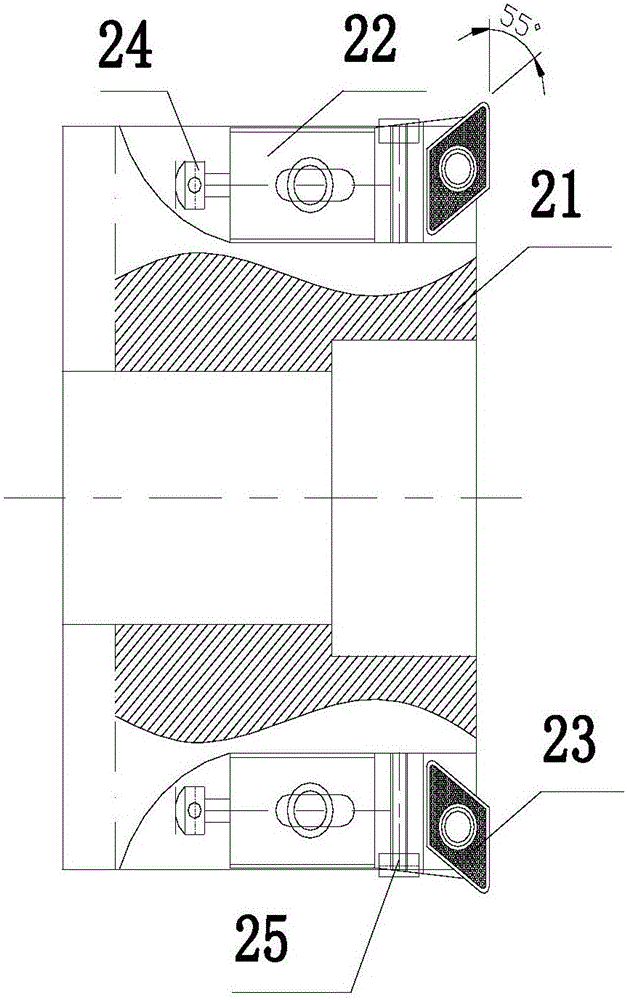 Machining method and tool for R groove in guide plate of marine diesel frame