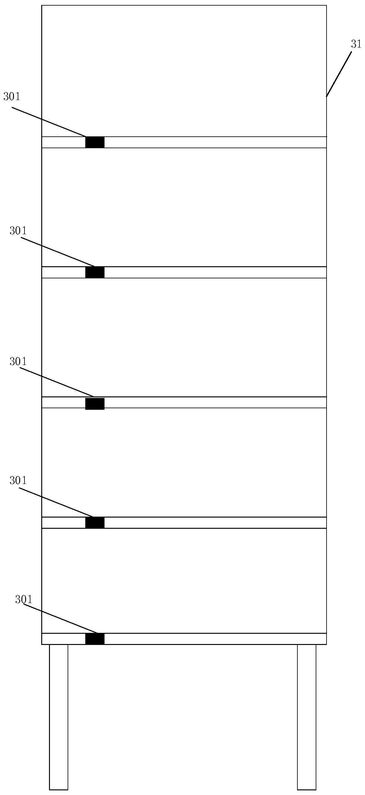 High-lift forklift, calibration method for returning storage container and storage medium