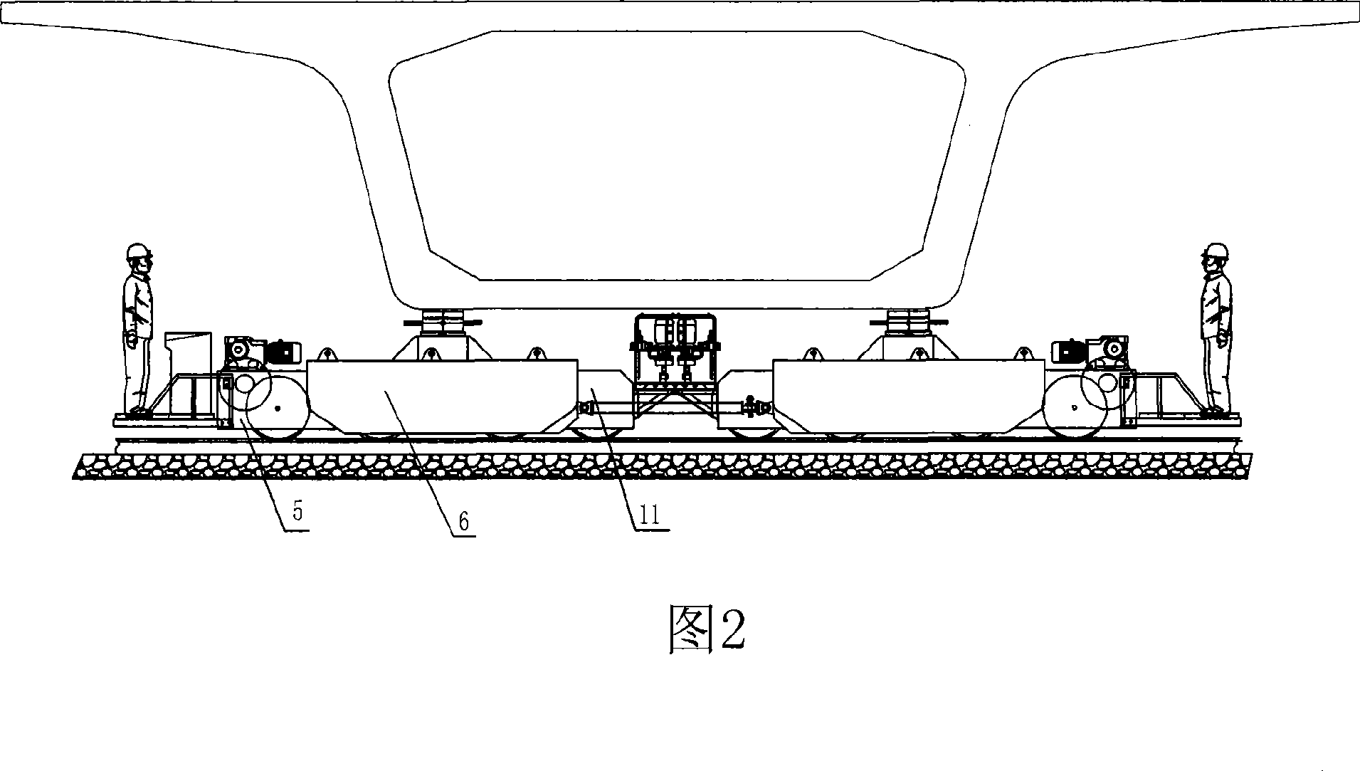 Rail traveling type beam moving stillage truck