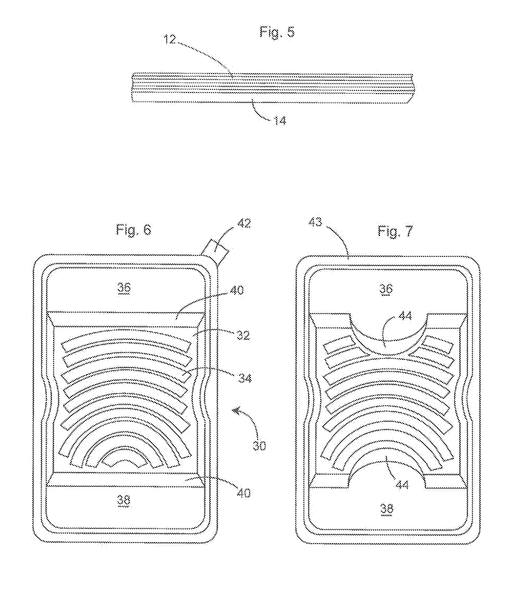 Shaped Articles Having Peelable, Perforated Surfaces and Their Use for Segregating Particulate Materials, Such as in Animal Litter Trays