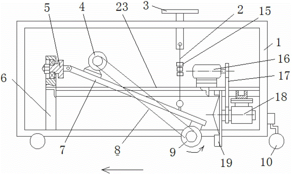 Follow-up ground gripping type road surface ice and snow removing machine