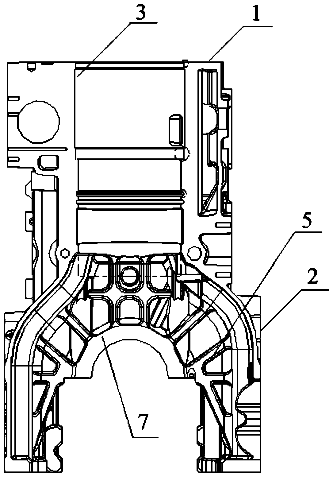 Straight cylinder block capable of improving machine body rigidity and NVH performances