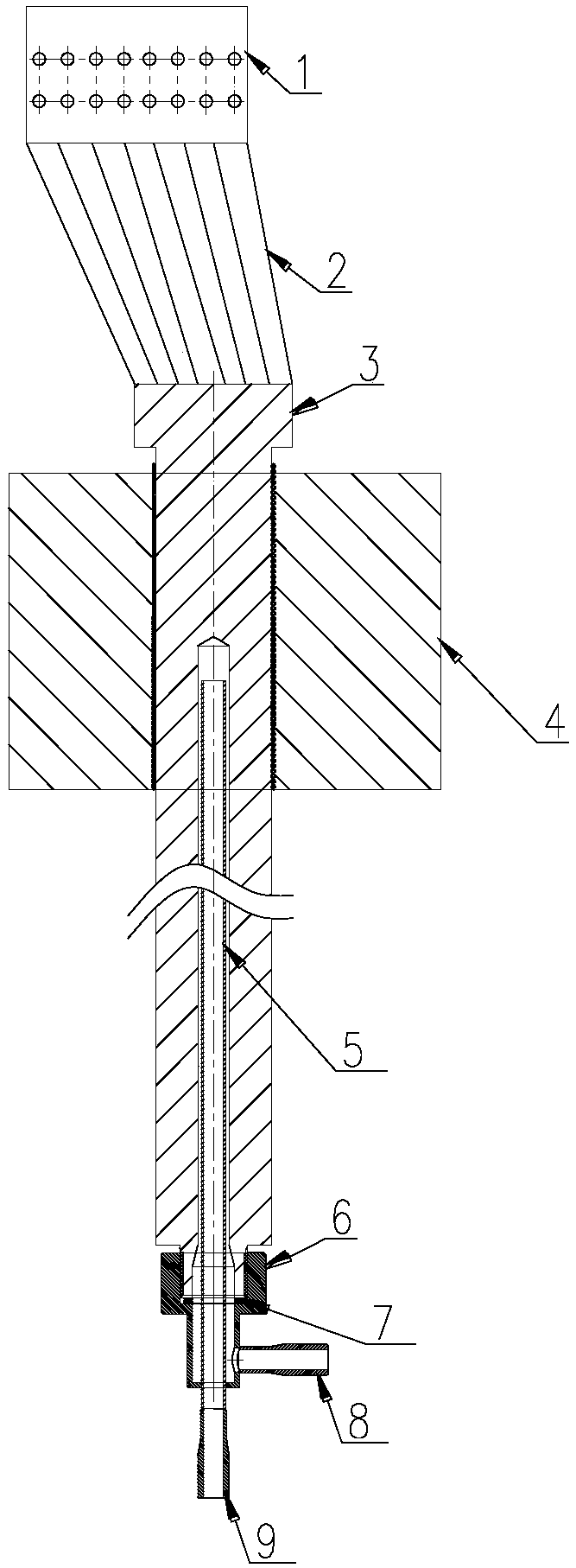 A super-large current transmission structure suitable for high temperature and high pressure and its technology