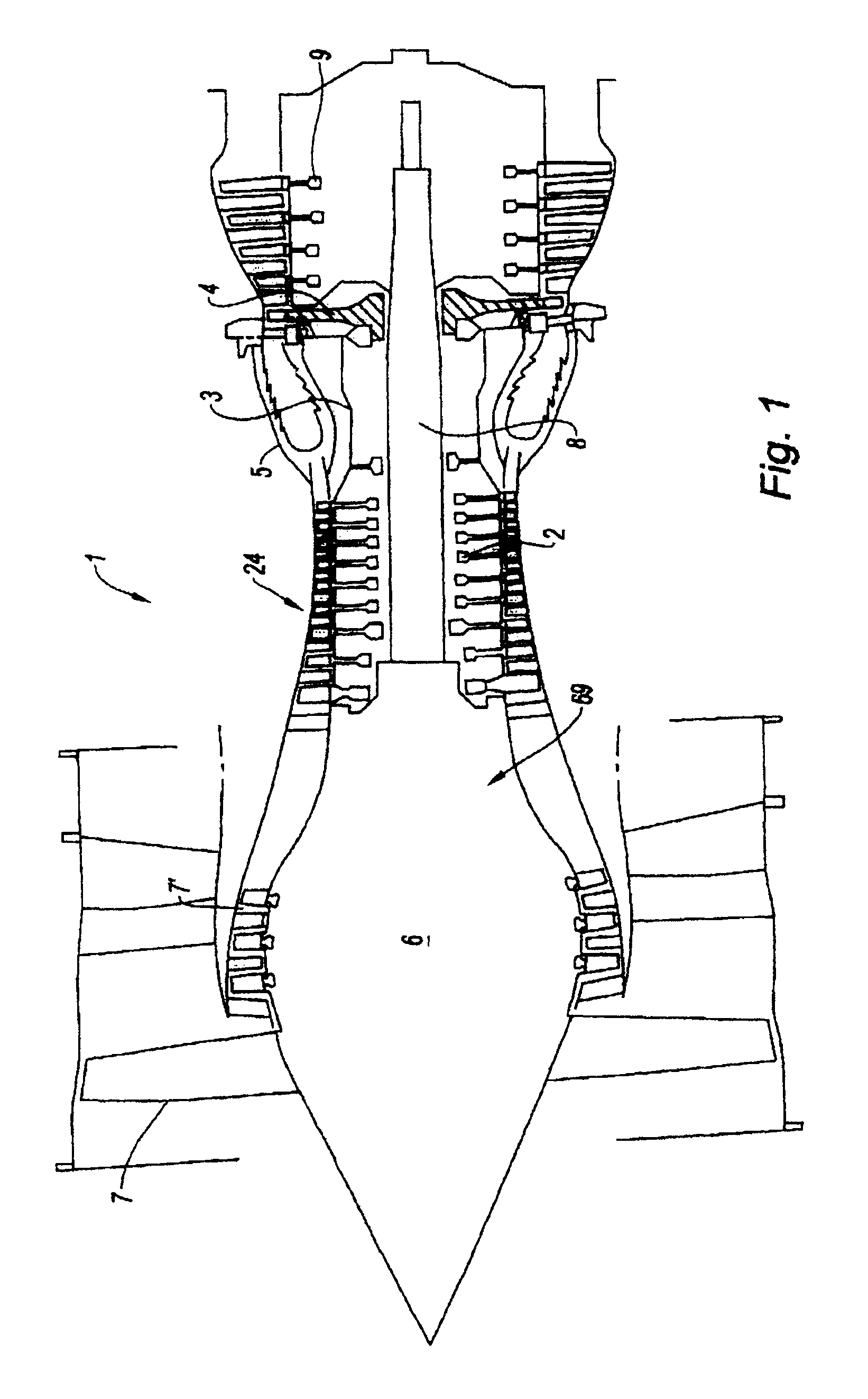 Device for producing electrical power in a two-spool gas turbine engine