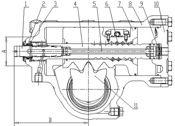 Shell valve side integrated hydraulic power-assisted recirculating ball steering gear assembly