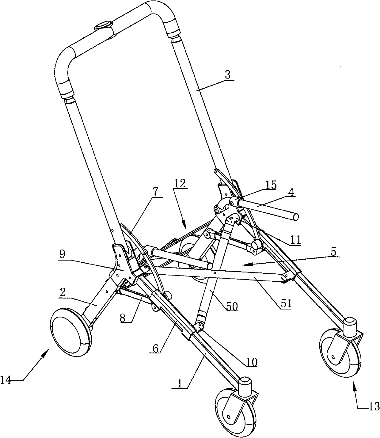 Collapsable baby carriage