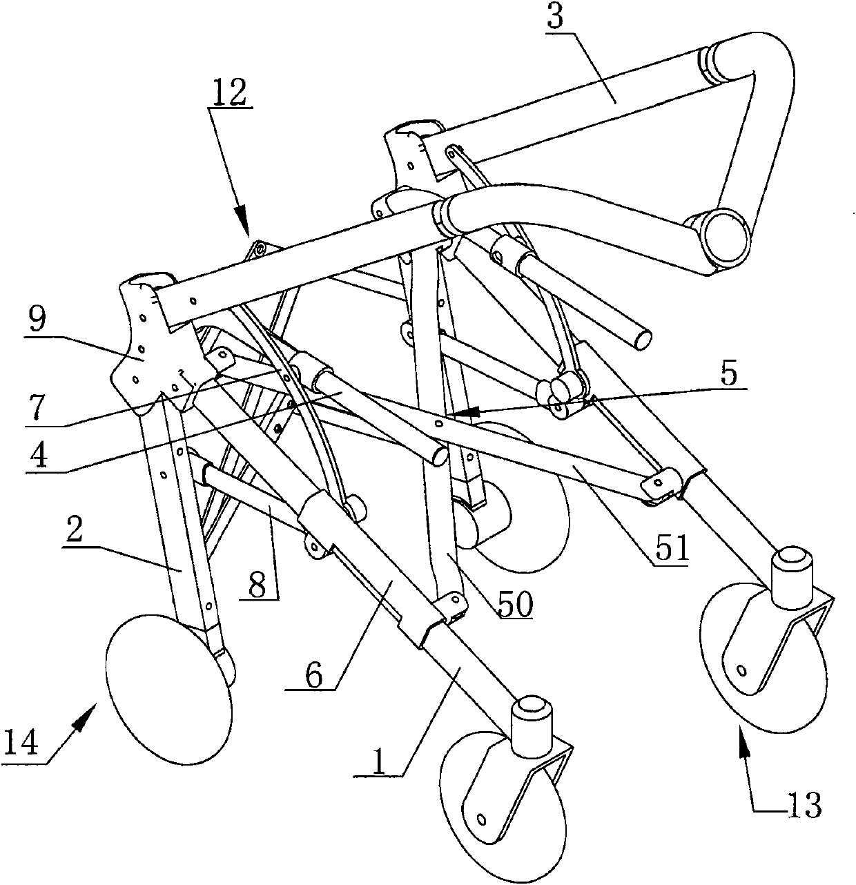 Collapsable baby carriage