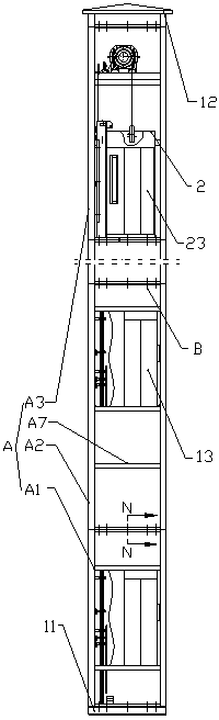 Integrated building-block-type lift of strip steel structure