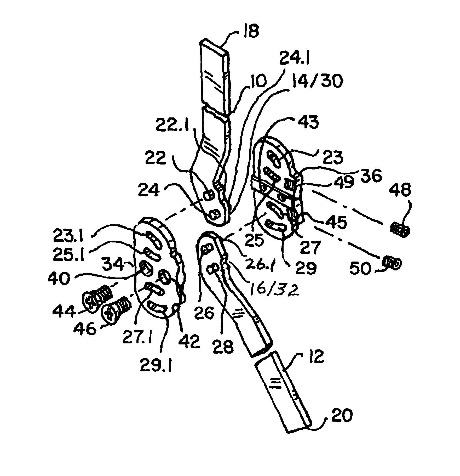 Multi-centric orthopedic hinge joint