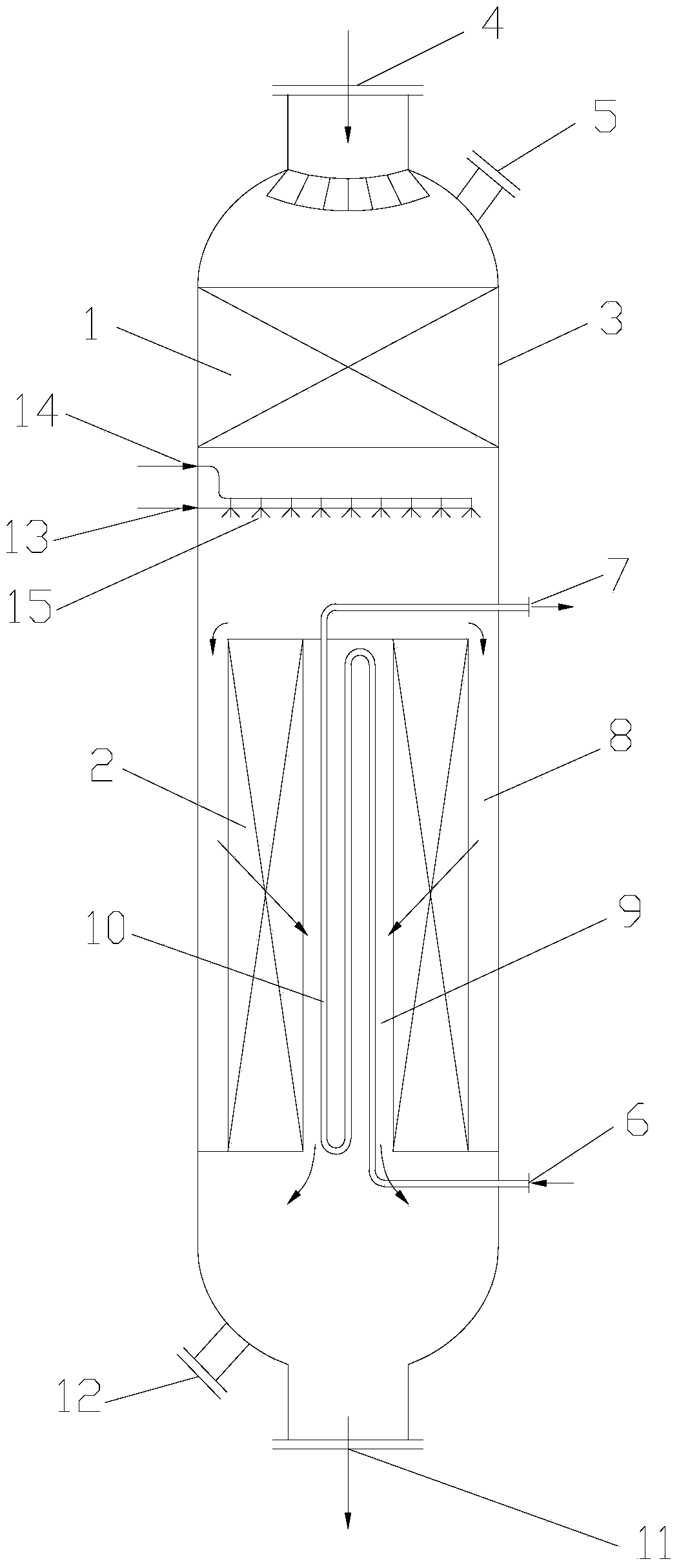 Axial and radial combined type fixed bed catalytic reactor for olefince oxidative dehydrogenation