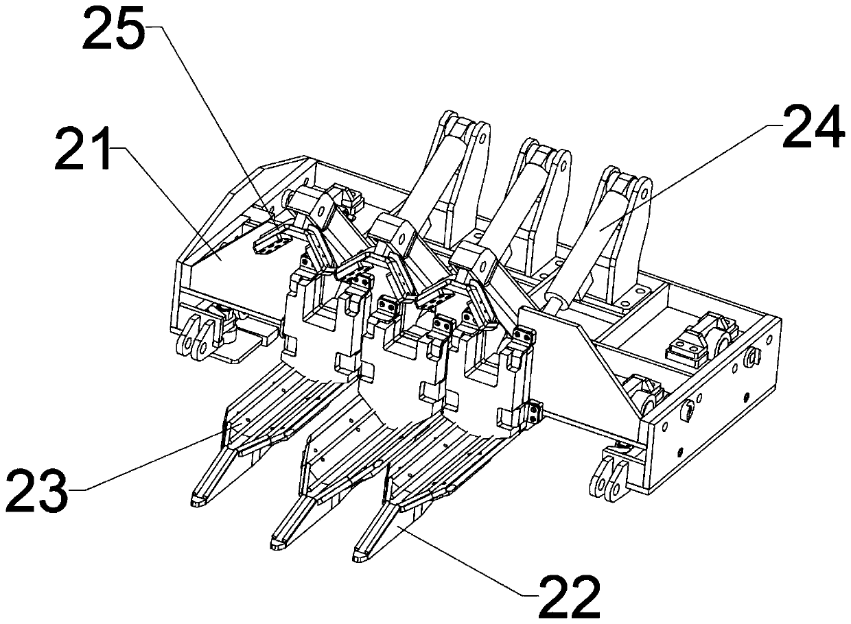 Power catwalk machine capable of feeding and throwing three drilling and exploitation tubular columns