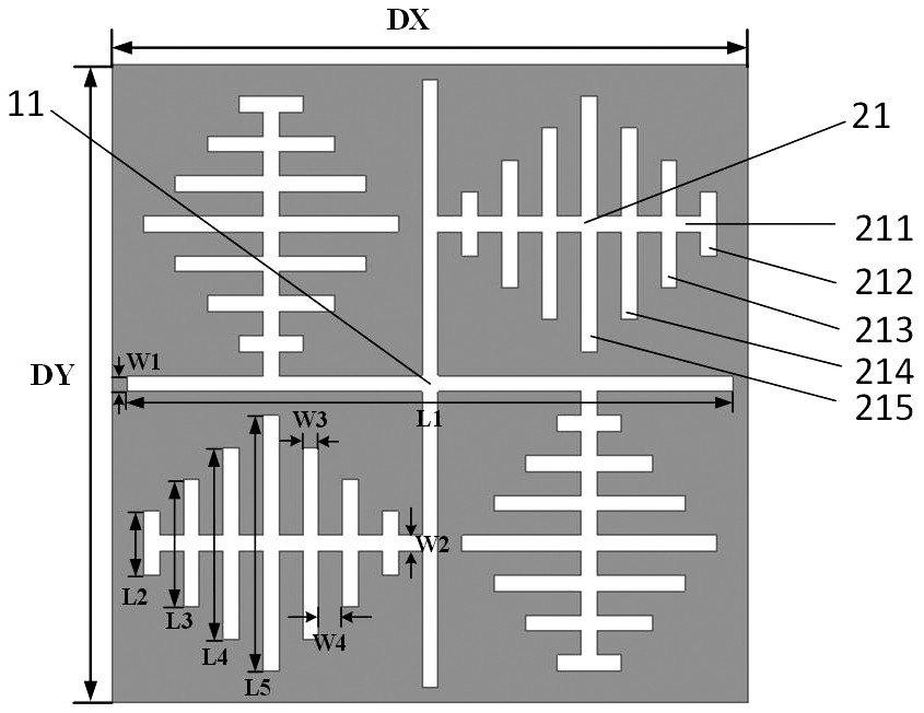 Dual-passband frequency selective surface structure and unit structure thereof