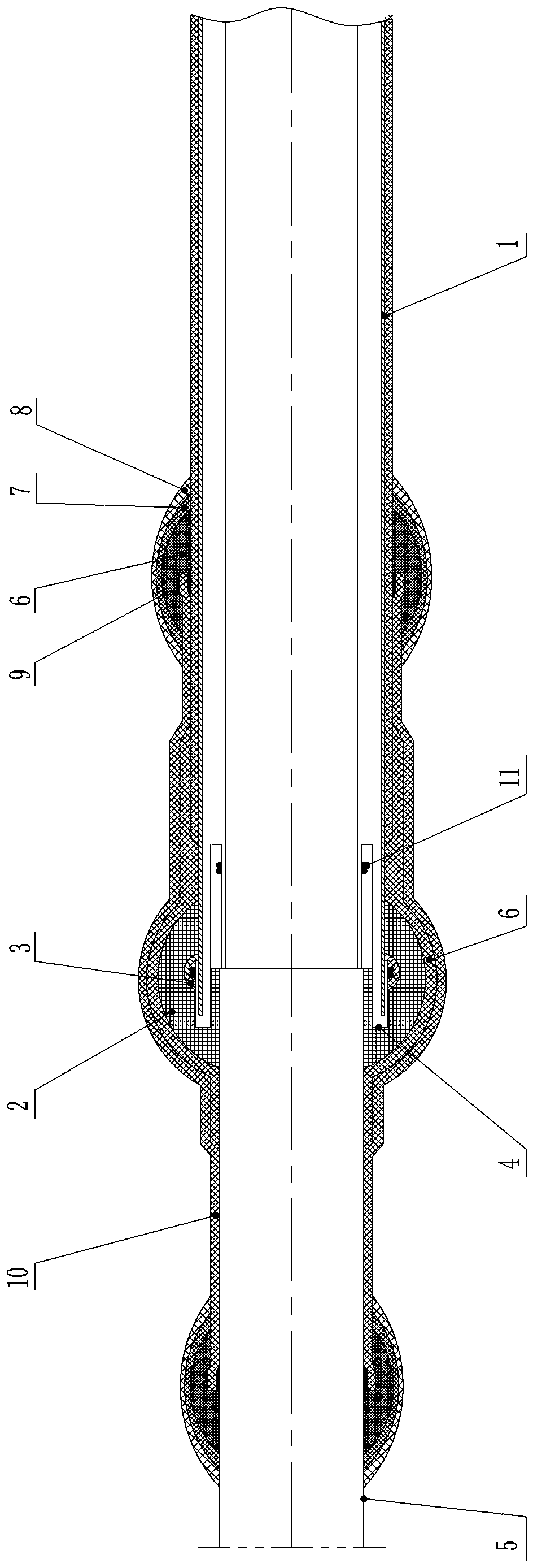 Sealing structure of aluminum-plastic composite sheath high-voltage cable joint