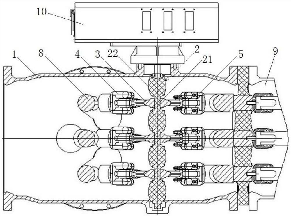 Swing arm transmission type double-fracture isolating switch