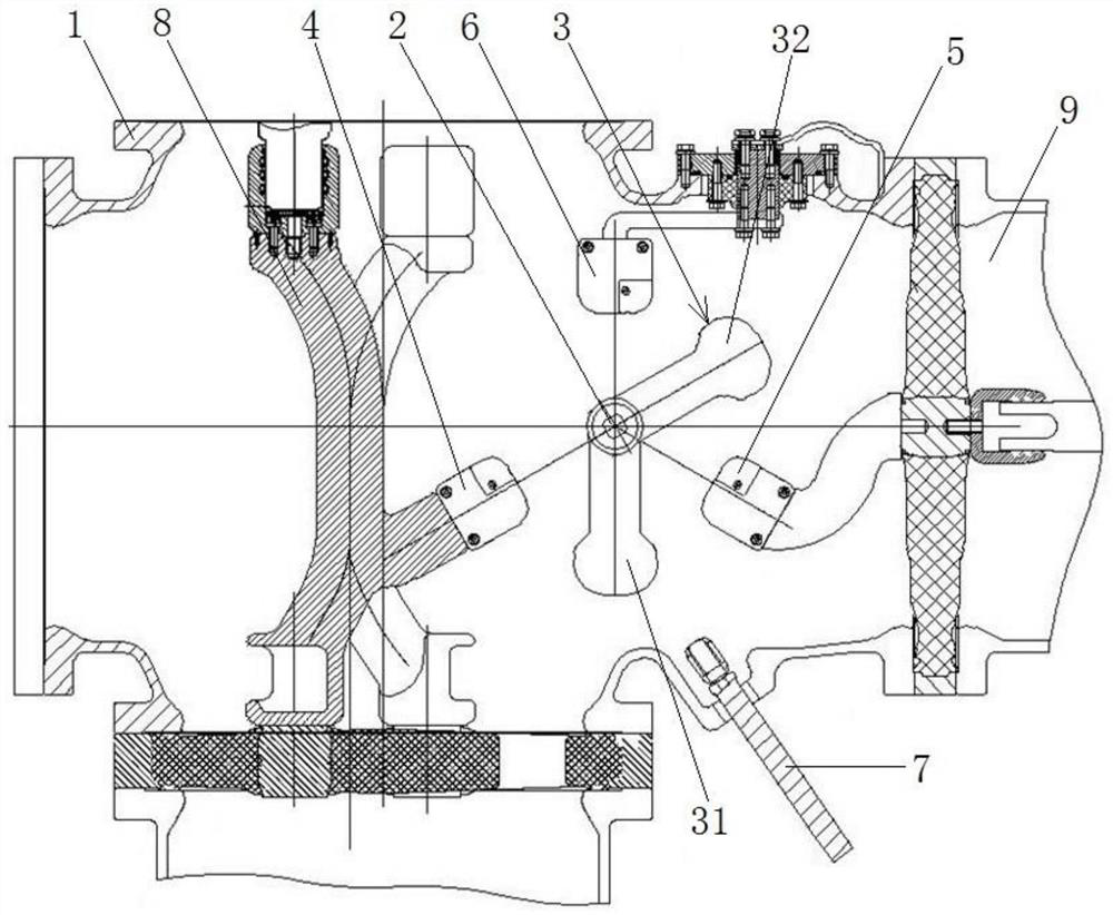 Swing arm transmission type double-fracture isolating switch