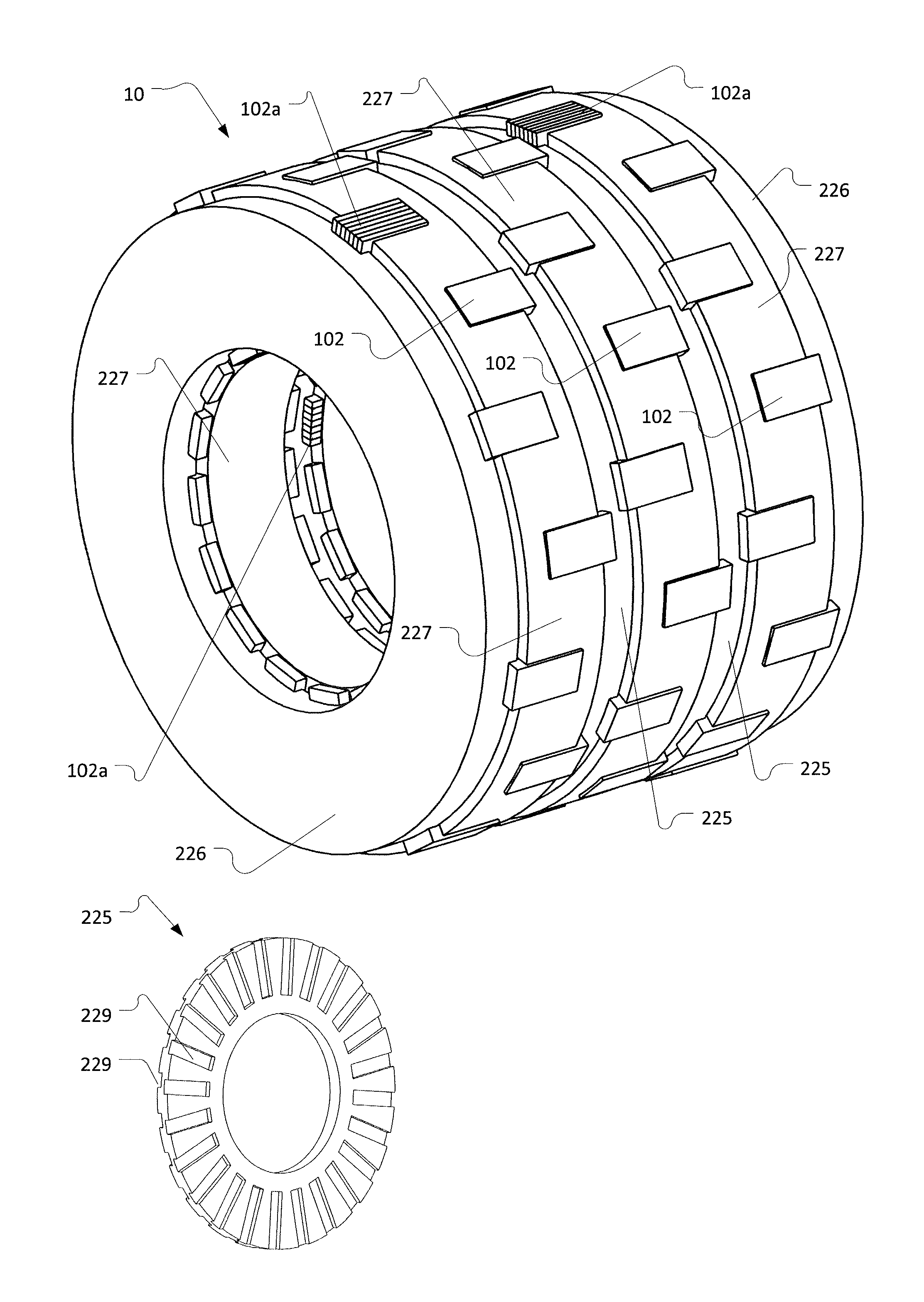 Stator and rotor for an electric machine