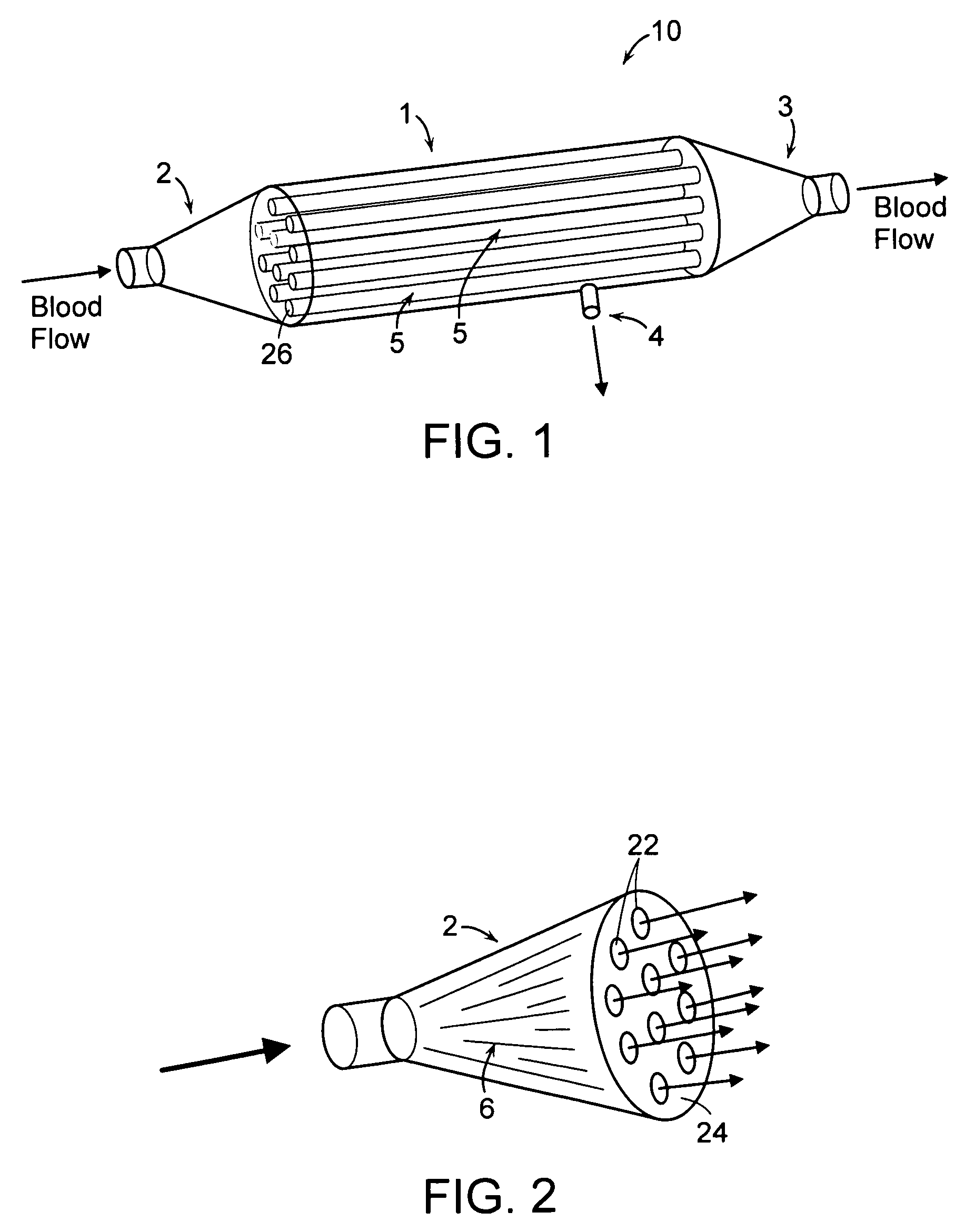 Device for removing fluid from blood in a patient