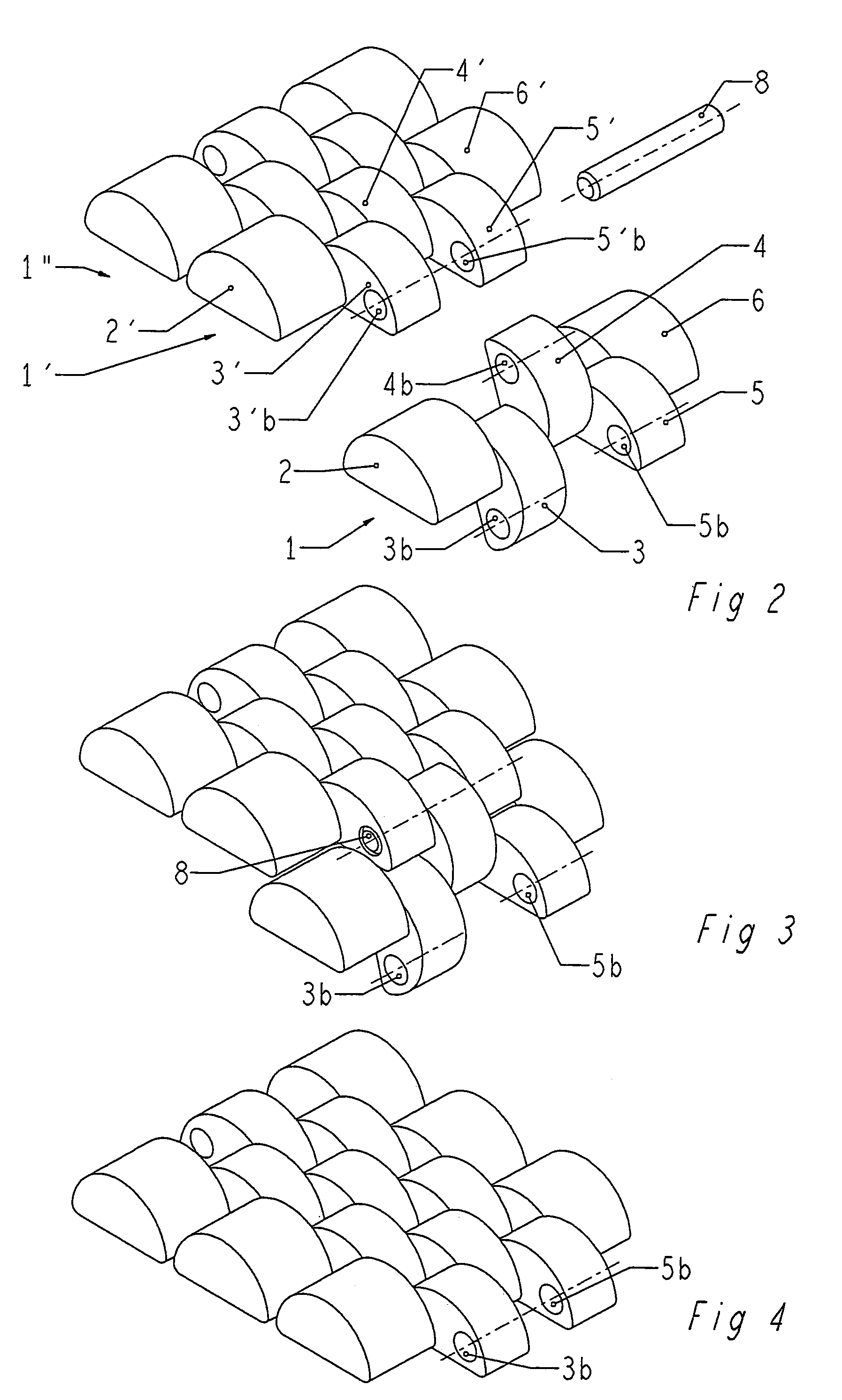 Articulated strap with links