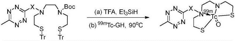 1,2,4,5-tetrazine compound for bioorthogonal reaction as well as preparation method and application thereof