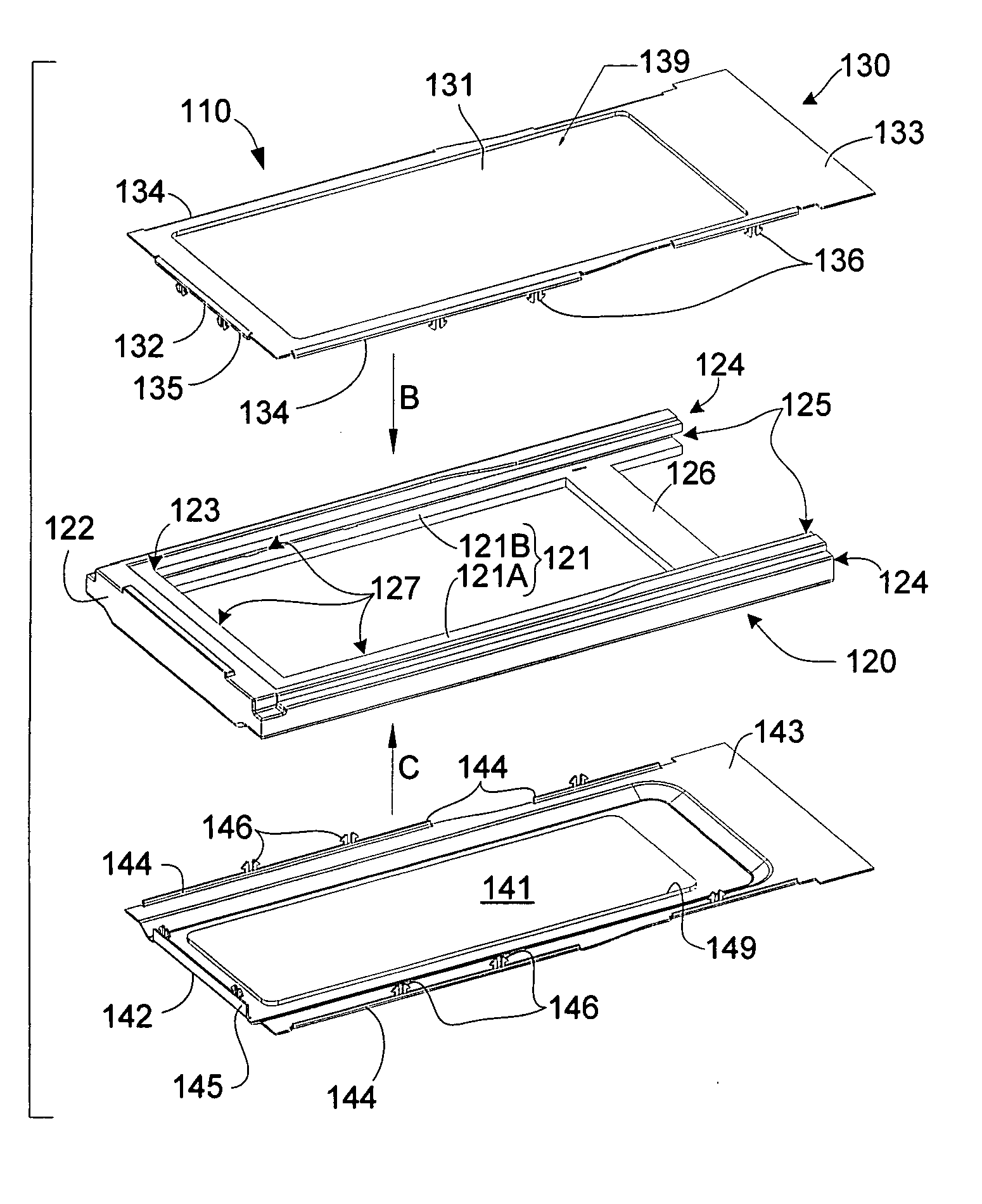 PC card assembly with panels having substantially identical connection structures