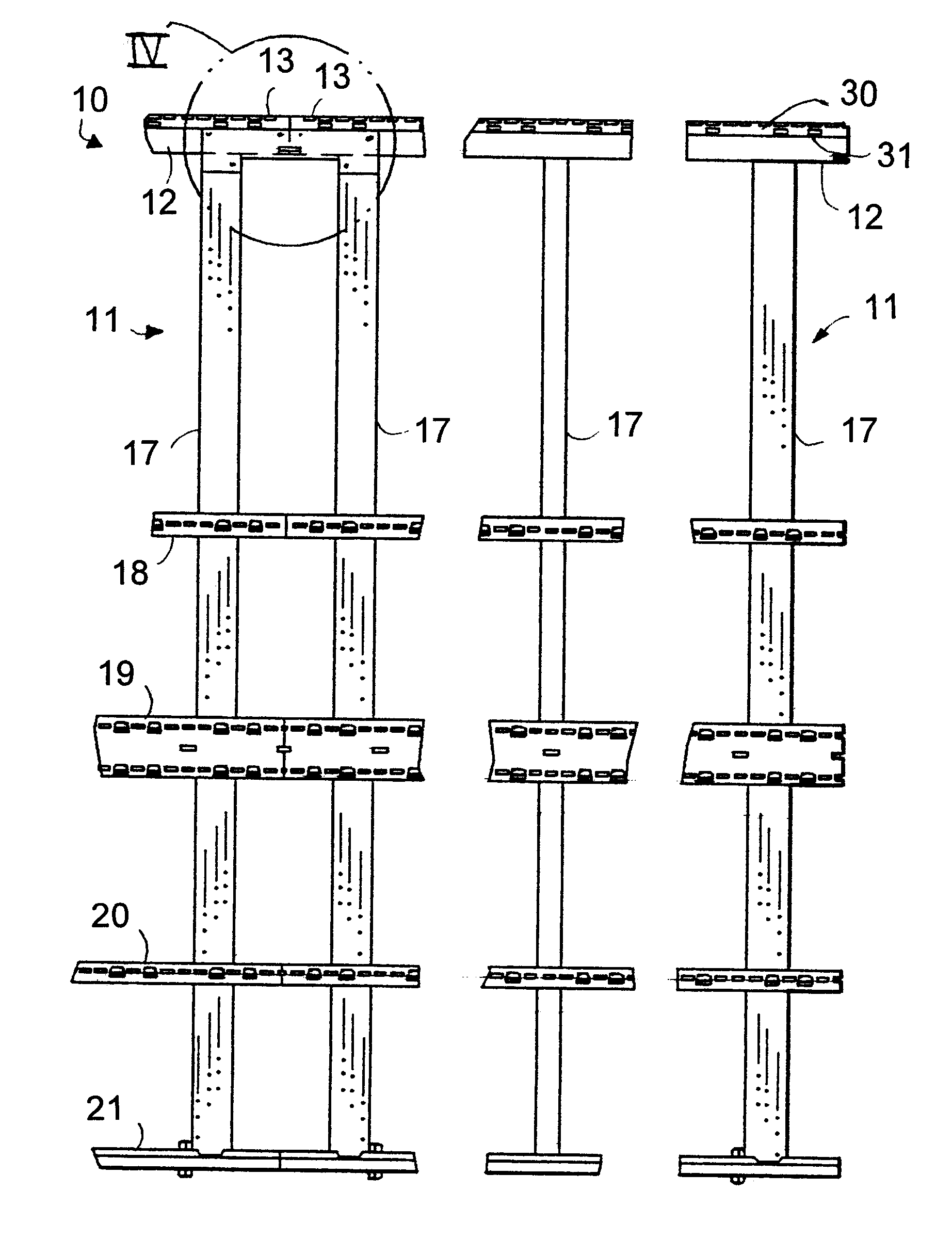 Connector system for in-line connection of freestanding partitions