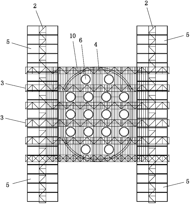 Floating drilling platform and construction technology used for bridge pier construction in water