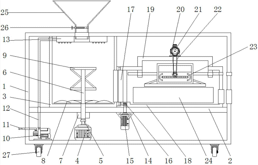 Dough mixing and dough kneading device for food processing