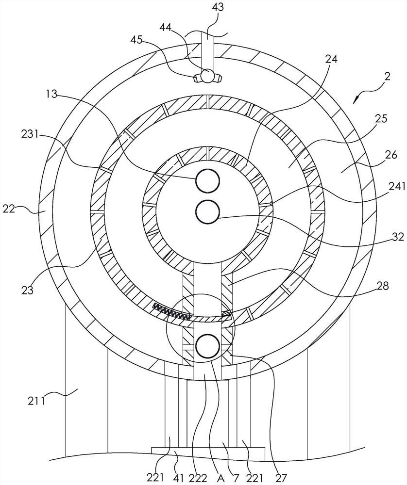 Waste filament treatment mechanism for filament covering machine