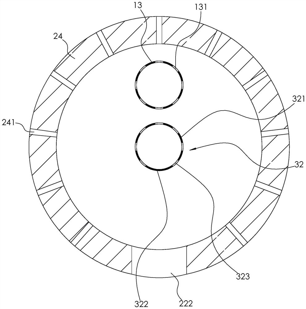 Waste filament treatment mechanism for filament covering machine